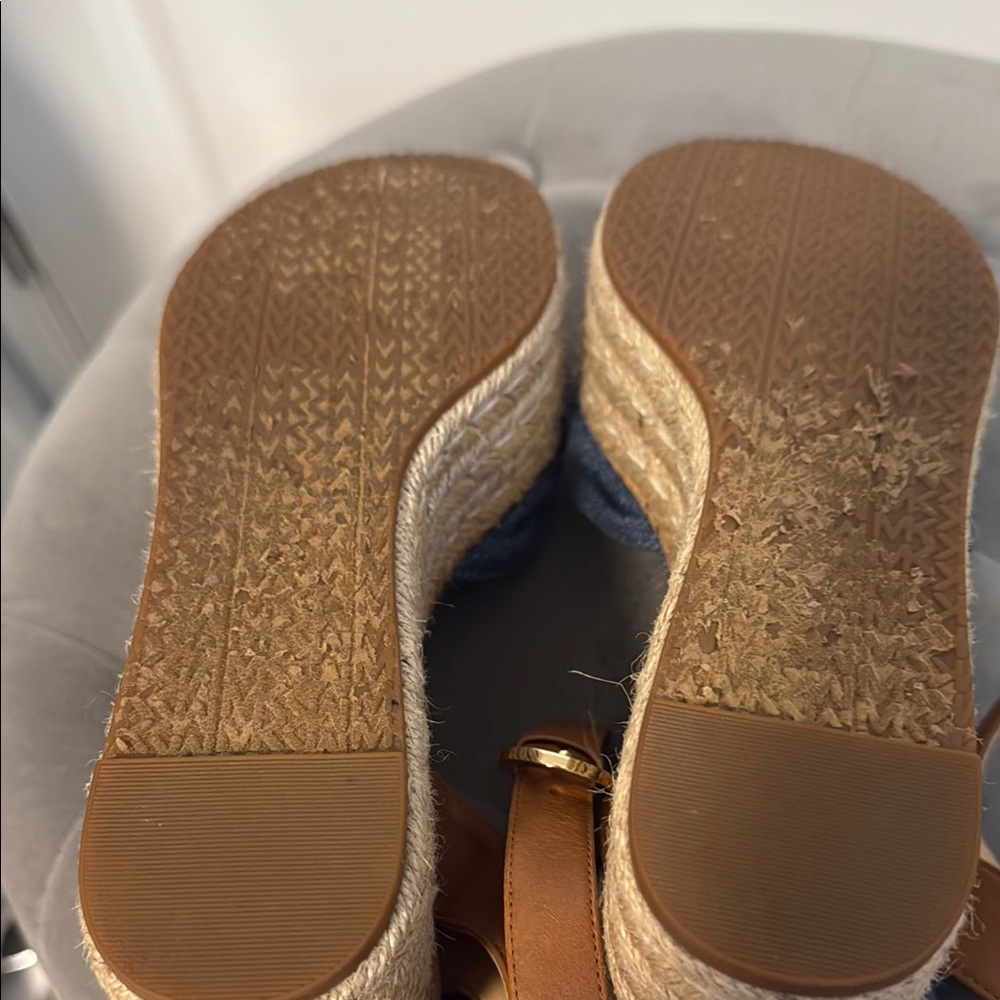 Michael Kors Blue and Tan Espadrille Wedges - Picture 6 of 7